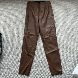 Zara faux leather pants. Tan. Size M